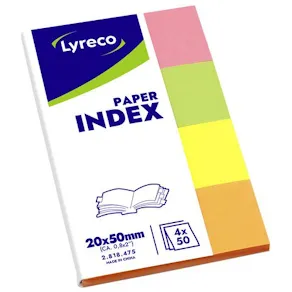 Indexflikar LYRECO 20x50mm 4 färg 200/fp