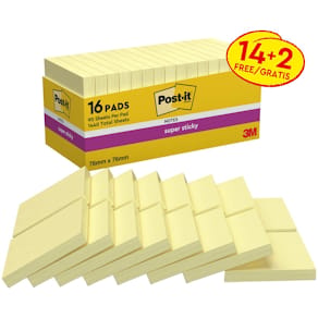 Notes POST-IT SS 76x76mm gul 16/fp