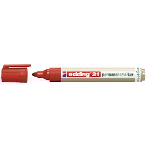 Permanent marker edding EcoLine 21, 1,5–3 mm rund, rød, 10 stk