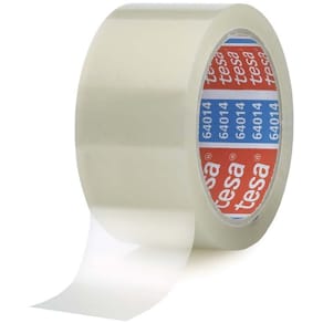 Pakketape tesa 50mmx66m klar, støjsvag akryl 45µm, kasse 36 rl