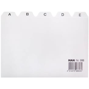 Leitregister HAN, A6 quer, A–Z, grau