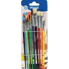 Pinselset STYLEX, 6 Haarpinsel & 4 Borstenpinsel, 10 St.