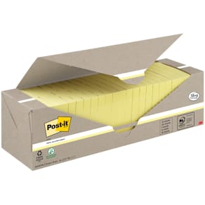 Haftnotiz Post-it Recycling Notes, 76x76 mm, gelb, 24x100 Blatt
