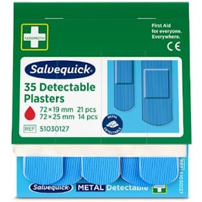 Plaster SALVEQUICK detectable blå (35x6)