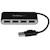 Startech Bärbar USB 2.0-hubb med 4 portar och inbyggd kabel