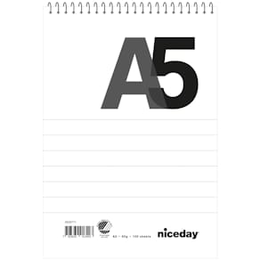 Spiralblock A5 100blad linjerat