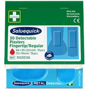 Plaster SALVEQUICK detectable blå (30x6)