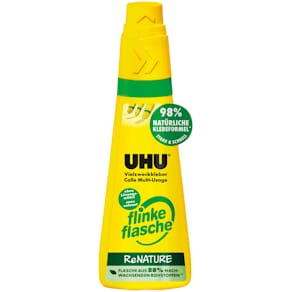 Vielzweckkleber UHU Flinke Flasche ReNature, 100 g, BTS 2025