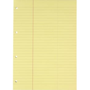 Konceptblok Bantex gul A4 linjeret m/margen, toplimet