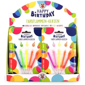 Geburtstagskerzen TRENDHAUS farbige Flamme, sortiert