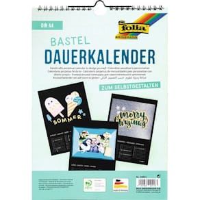 Bastelkalender Folia, A4, 13 Blatt, schwarz