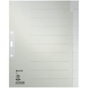 Register Leitz, A4, blanko, grau, 10-tlg.