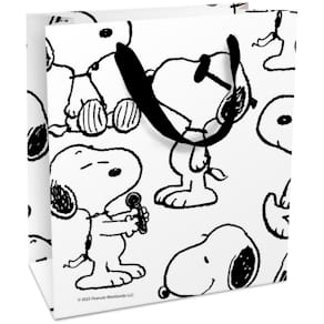 Geschenktragetasche Braun + Company Snoopy, weiß/schwarz