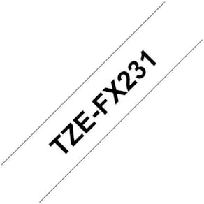 Märkband Brother TZeFX231 Flexibel, svart/vit, 12mm