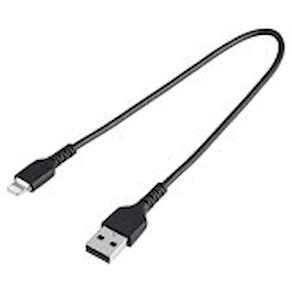 StarTech.com 30cm tålig, svart USB-A till Blixtkabel - Hård,