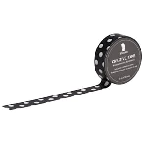Klebefilm Rössler Creative Tape Polkas, schwarz, 15 mm x 1000 cm