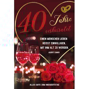 Glückwunschkarte Rubinhochzeit