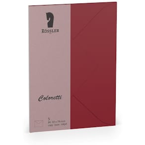 Briefhülle Rössler Coloretti, B6, 5 Stück, rosso