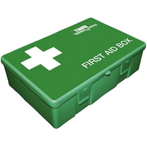 Førstehjælpskasse grøn, til kontor, skole og hjem