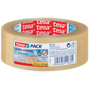 Packband tesa Ultra Strong, transparent, 38 mm x 66 m