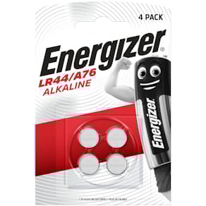 Knopfzellenbatterie Energizer A76/LR44/AG13, 4 Stück