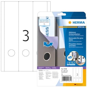 Ordneretikett HERMA Movables, 61 x 297 mm, weiß, 75 Stück