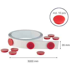 Magnetband FRANKEN, 5 m x 35 mm, weiß