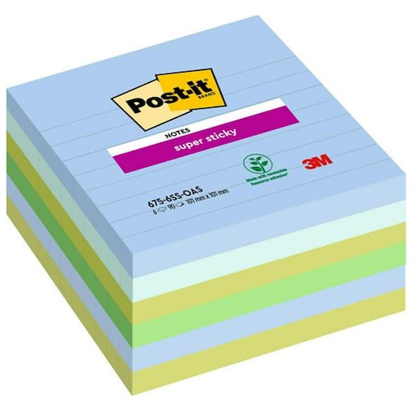 Notatblokk POST-IT SSN 101X101 lj Oas(6)
