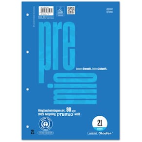 Ringbucheinlage Staufen Premio LIN21, A4, 50 Blatt, 9 mm liniert