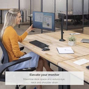 Monitorarm Fellowes sort, justerbar, 12 stk