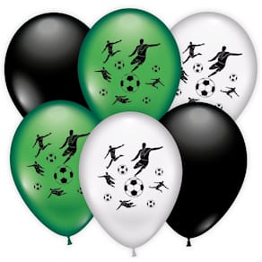 Luftballon KARALOON, 6 Stück, Fußballer-Motiv, sortiert