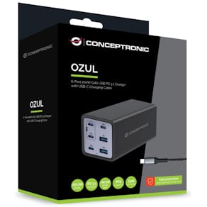 Ladegerät CONCEPTRONIC USB-PD 3.1, 200W, 6-in-1, inkl. USB-C-Ladk