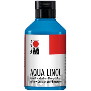 Linoldruckfarbe Marabu Aqua, mittelblau, 250 ml