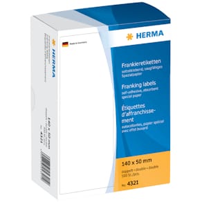 Frankieretiketten HERMA, 140 x 50 mm, weiß, 500 Stück