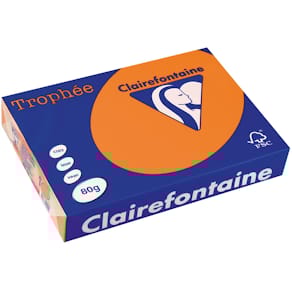 Gekleurd papier Clairefontaine Trophée, A4, 80 g, 500 vel, oranje