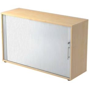 Rollladenschrank HAMMERBACHER 1732S RE, ahorn/silber, 120x40x74,8