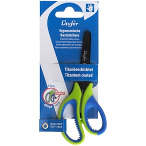 Bastelschere Läufer, 13 cm, grün/blau