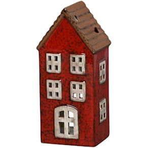 Windlicht Noname Haus Dolomit, rot-braun