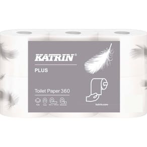 Toiletpapir Katrin Plus 2-lags, hvid 106 mm x 50 m, 42 rl