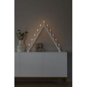 Elljusstake 11 ljus vikbar 86x82 trä vit