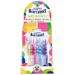 Geburtstagskerzen TRENDHAUS Swirly, 4 Stück, sortiert, gedreht, 1