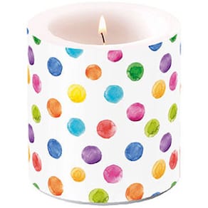 Kerze AMBIENTE dots, Ø7,5 cm, 9 cm, bunt