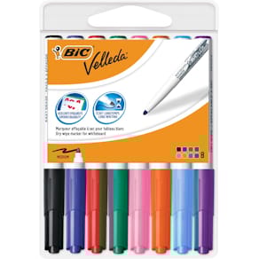 Whiteboardmarker Bic Velleda 1741, geassorteerde kleuren, etui 8