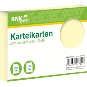 Karteikarten RNK, A6, 100 St., gelb