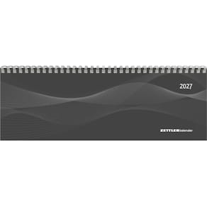 Tischkalender ZETTLER 2026, 1W/2S quer, schwarz