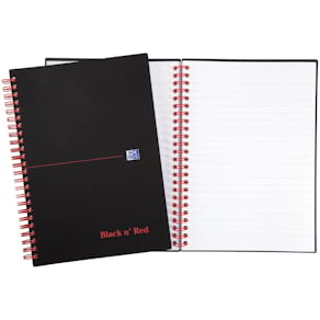 Spiraalblok Oxford Black n' Red, kunststof, 140 bladzijden, A5