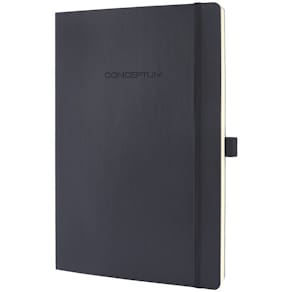 Notizbuch Sigel Conceptum, 187 x 270 mm, liniert, schwarz