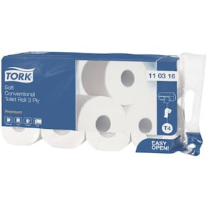 Toilettenpapier Tork Soft 3-lagig, hochweiß, 250 Blatt, T4-System