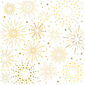 Weihnachts-Zelltuchserviette ATELIER Firework white, 25 x 25 cm