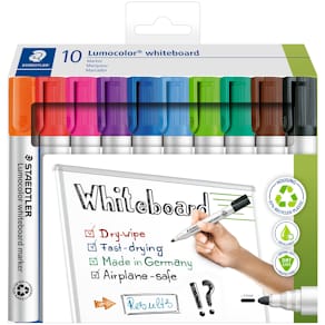 Whiteboardpenna Staedtler Lumocolor® rund 10-pack mixade färger